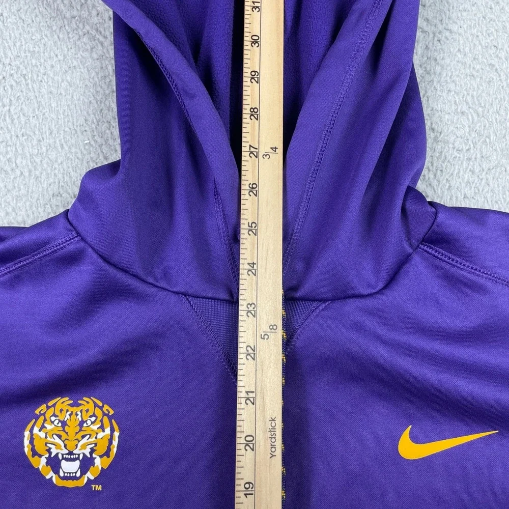LSU Tigers Hoodie Mens Small Purple Nike Therma-FIT Sweatshirt Pullover